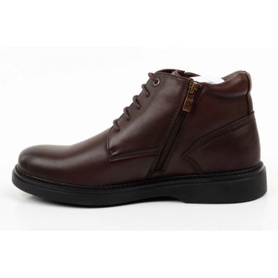 3. Lee Cooper buty męskie eleganckie skórzane brązowe trzewiki ocieplane