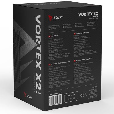 8. SAVIO CHŁODZENIE CPU VORTEX X2 BLACK