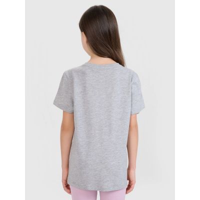 2. T-shirt regular gładki dziewczęcy 4F 4FJWSS25TTSHF2177-27M