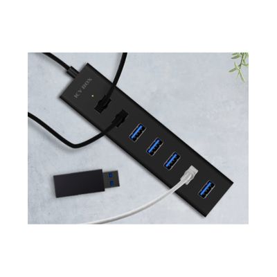 4. ICY BOX IB-HUB1700-U3 USB 3.2 Gen 1 (3.1 Gen 1) Type-A 5000 Mbit/s Czarny