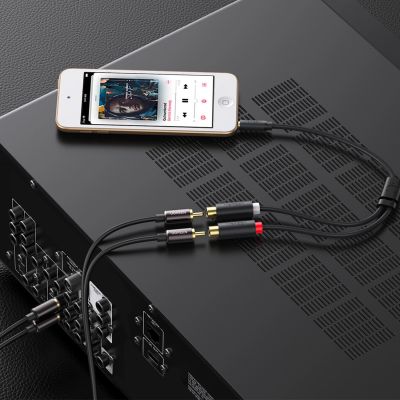 5. Ugreen adapter audio jack 3.5mm męski do 2xRCA żeński kabel 0.25m szary (AV109)