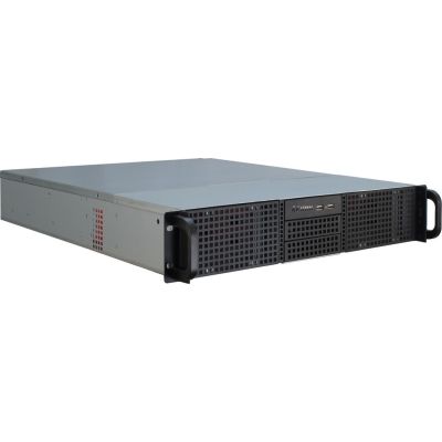 Inter-Tech 2U-20255 Rack Czarny, Stal nierdzewna