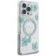 4. Etui Guess Resin Flowers Glitter MagSafe na iPhone 16 Pro - przezroczysto-zielone