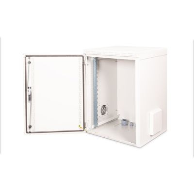 6. Digitus Szafa sieciowa wisząca 19" 16U rack 600x600, drzwi pełne, szary, niedzielona, złożona, IP55, 100kg