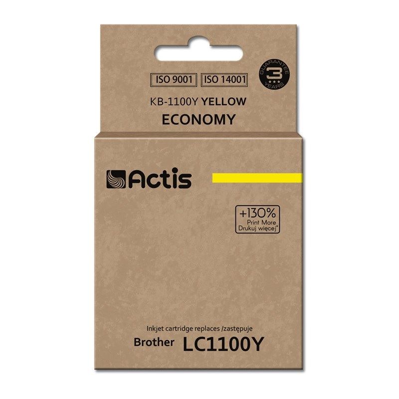 Actis KB-1100Y Tusz (zamiennik Brother LC1100Y/980Y; Standard; 19 ml; żółty)