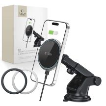 Uchwyt Tech-Protect A2 samochodowy na telefon z ładowarką indukcyjną MagSafe 15W na kokpit - czarny