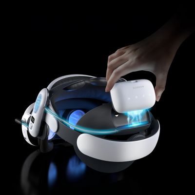 6. Pasek odciążający BoboVR S3 Pro do gogli VR Meta Quest 3 + bateria zewnętrzna B100 - biało-czarny
