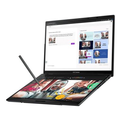 7. ASUS Zenbook Duo UX8406CA-QL121W Ultra 7 255H 2x14.0"OLED FHD Touch 60Hz 400nits 32GB LPDDR5X SSD1TB Glossy Intel Arc Graphics WLAN+BT Cam1080p 75WHrs Win11 Inkwell Gray