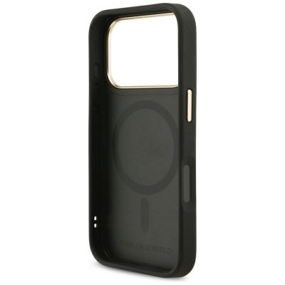 7. Etui Karl Lagerfeld Big Strap Choupette Metal Logo MagSafe na iPhone 17 Pro Max - czarne