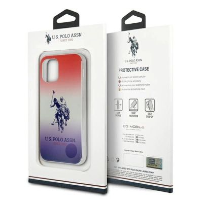 8. Etui U.S. Polo Assn. Gradient Pattern Collection na iPhone 12 mini - czerwono-niebieskie