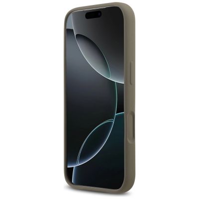 5. Etui Guess Silicone Big 4G Script na iPhone 17 Pro Max - brązowe