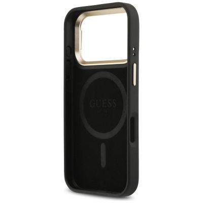 7. Etui Guess 4G PU Triangle Logo & Stand Camera Magsafe na iPhone 17 Pro - czarne