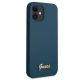 4. Etui Guess Metal Logo Script na iPhone 12 mini - niebieskie