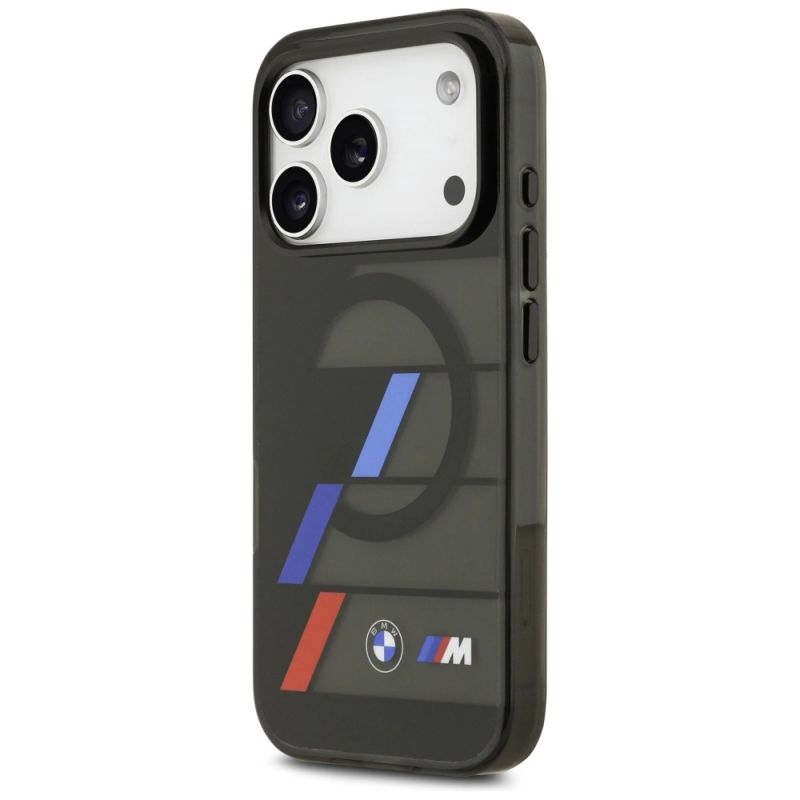 2. Etui BMW M IML Metal Buttons Tricolor Lines MagSafe na iPhone 17 Pro - czarne