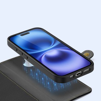 5. Etui skórzane Dux Ducis Lawa na iPhone 16 - czarne