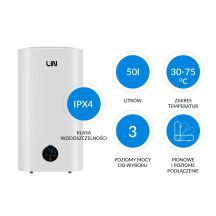 Bojler elektryczny LIN LIFVD1SMWH 50L UNIVERSAL szary