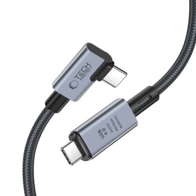 2. Kabel Tech-Protect UltraBoost Max L USB-C 4.0 (prosty) / USB-C 4.0 (kątowy) PD 240W 8K 40Gbps 1.5m - szary