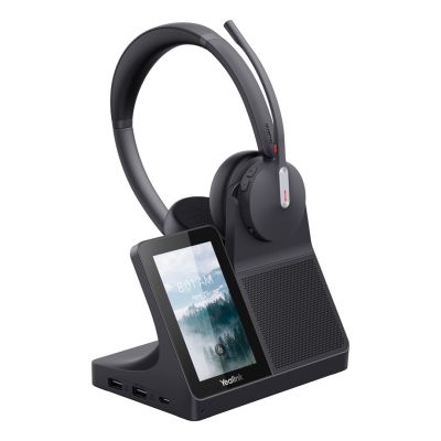 Yealink WH64 Workstation Dual Zestaw słuchawkowy Przewodowy i Bezprzewodowy Opaska na głowę Biuro/centrum telefoniczne USB Type-C Bluetooth Podstawka do ładowania Czarny