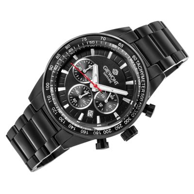 3. Zegarek Męski Giewont Chronograph Sapphire Czarny GW9140-B2