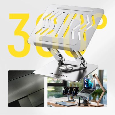 2. Podstawka pod laptopa, tablet Wozinsky WRS-CPY84SS aluminiowa + Gratis! podstawka do smartfona - srebrna