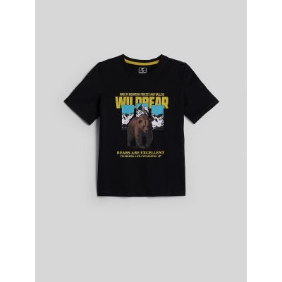 5. T-shirt regular z nadrukiem chłopięcy 4F 4FJKAW26TTSHM4456-20S