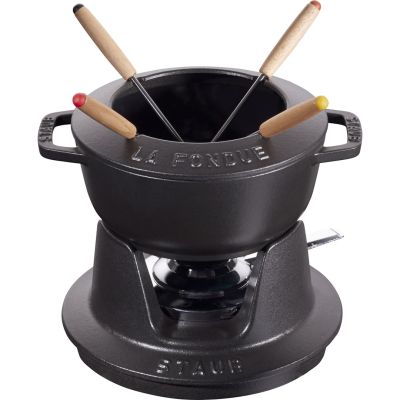 Zestaw do fondue Staub - 16 cm, Czarny