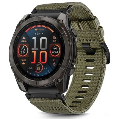 3. Pasek Tech-Protect Nylon na Garmin Fenix 5X / 5X PLUS / 6X / 6X PRO / 7X / 8 (51 mm) - zielone