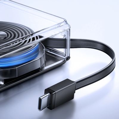 3. Powerbank Joyroom JR-PR1 10000mAh 22,5W z wbudowanym zwijanym kablem USB-C - czarny