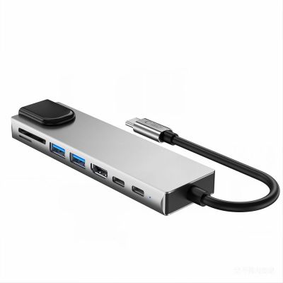 4. Hub USB Tech-Protect HB09 8w1 TYPE-C + USB-A 3.0 + USB-C 3.0 + HDMI 4K 60HZ + SD/TF + PD100W + RJ45 1000 MB/S - szary