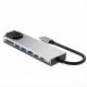4. Hub USB Tech-Protect HB09 8w1 TYPE-C + USB-A 3.0 + USB-C 3.0 + HDMI 4K 60HZ + SD/TF + PD100W + RJ45 1000 MB/S - szary