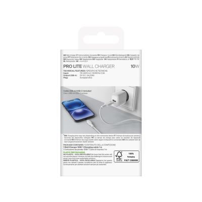 3. Ładowarka sieciowa Puro PROLITE 10W USB-A + kabel USB-A - USB-C 1.2m - biała