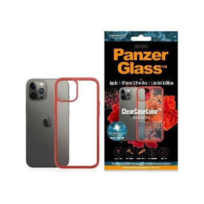 Etui PanzerGlass ClearCase na iPhone 12 Pro Max - przezroczysto-czerwone