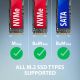 6. Obudowa SSD Axagon ADM2-AM USB-A 10Gbps - M.2 NVMe & SATA SSD adaptér, kabelis USB-A 10cm Czarny