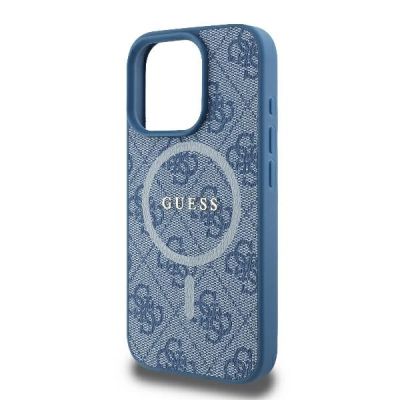 6. Etui Guess 4G Ring Classic Logo MagSafe na iPhone 16 Pro - niebieskie