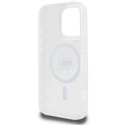 7. Etui Karl Lagerfeld IML Metal Karl Head MagSafe na iPhone 16 Pro - białe