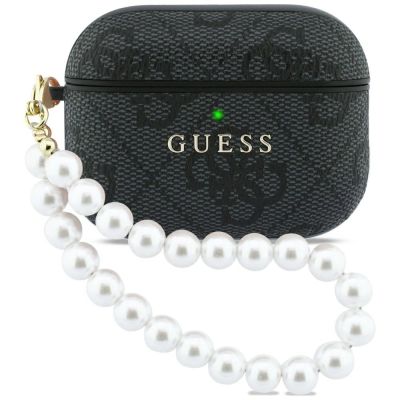 Etui Guess 4G Pearl Strap na AirPods Pro 3 - czarne