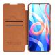 7. Nillkin Qin Case etui do Xiaomi Redmi Note 11T 5G / Note 11S 5G / Note 11 5G (China) / Poco M4 Pro 5G osłona na aparat kabura pokrowiec obudowa z klapką brązowy