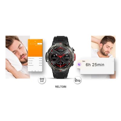 13. Smartwatch VELTORI VT140-1 Czarny Pasek Silikonowy