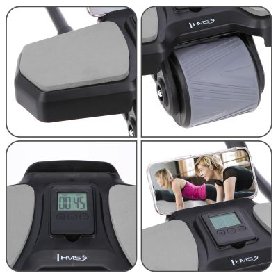 15. KA10 BLACK KÓŁKO ABS AUTOMATYCZNE KOŁO DO ĆWICZEŃ MIĘŚNI BRZUCHA Z PODPARCIEM