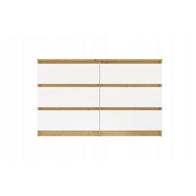 4. M6 MALWA KOMODA 120CM 6 SZUFLAD ART/BIEL KOMPLET