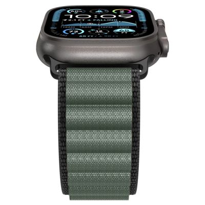 7. Pasek Pasek Spigen WBF1 na Apple Watch 44 / 45 / 46 / 49 mm - czarno-zielony