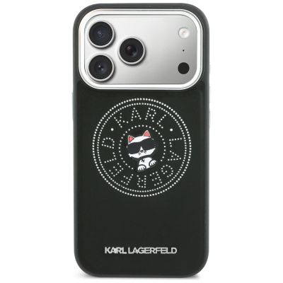 3. Etui Karl Lagerfeld Point & Choupette Sketch MagSafe na iPhone 17 Pro - czarne