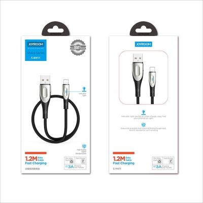 9. Kabel Joyroom Sharp Series S-M411 USB-A / Lightning 3A 1.2m ze wskaźnikiem ładowania - czarny