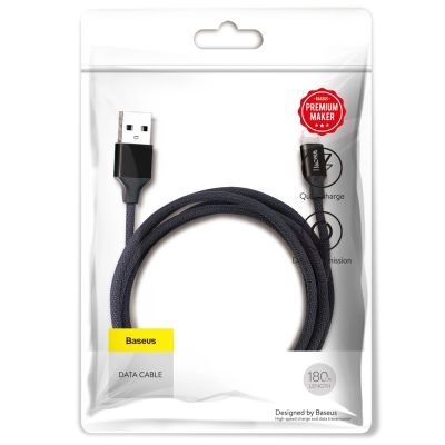 16. Baseus Yiven kabel przewód w materiałowym oplocie USB / Lightning 1,8M czarny (CALYW-A01)