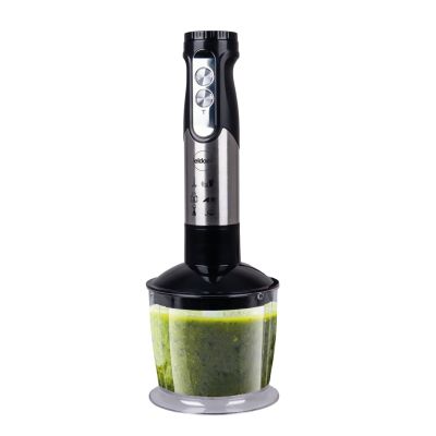 8. ELDOM BLENDER WIELOFUNKCYJNY BL250 VEXI 800W CZARNO-SREBRNY METALOWA KOŃCÓWKA DO ROZDRABNIANIA, POJEMNIK Z NOŻEM SIEKAJĄCYM O