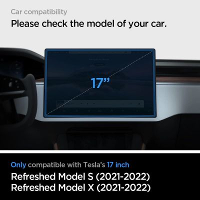 9. Szkło hartowane Spigen Glas.tR EZ Fit na Tesla Model X 2022 / Model S 2021 - czarne