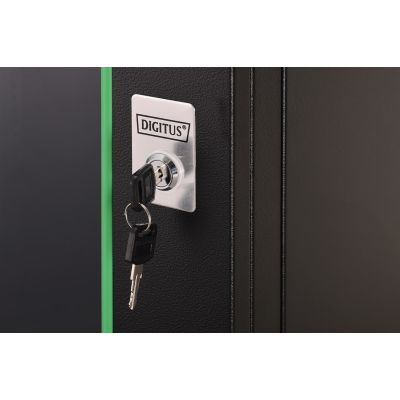 21. Szafa sieciowa wisząca DYNAmic 19" 16U rack 600x600, drzwi szyba, czarny, niedzielona, złożona, 60kg