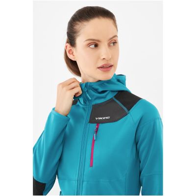 Bluza damska VIKING Yosemite Hoodie Lady rozpinana z kapturem turkusowa