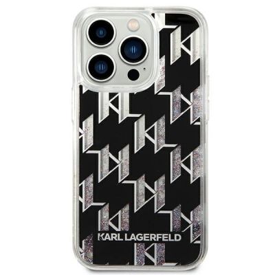 3. Etui Karl Lagerfeld Liquid Glitter Monogram na iPhone 14 Pro Max - czarne