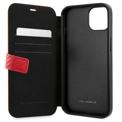 5. Etui Ferrari On Track Carbon Stripe na iPhone 13 mini - czerwone